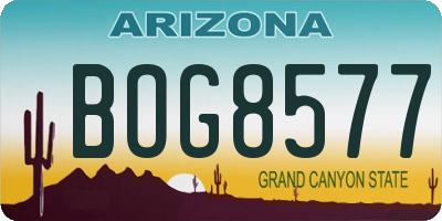 AZ license plate BOG8577