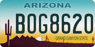 AZ license plate BOG8620