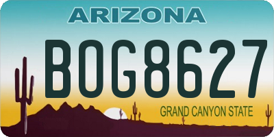 AZ license plate BOG8627