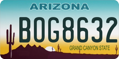 AZ license plate BOG8632