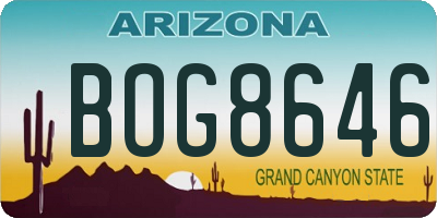 AZ license plate BOG8646