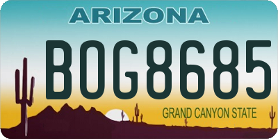AZ license plate BOG8685