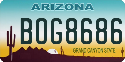 AZ license plate BOG8686