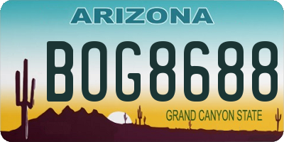 AZ license plate BOG8688