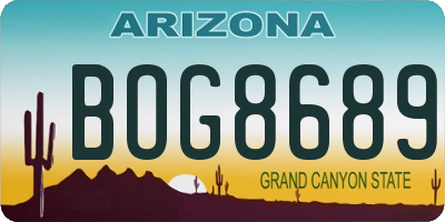 AZ license plate BOG8689