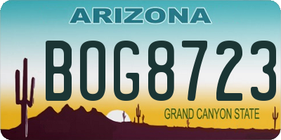 AZ license plate BOG8723