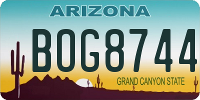 AZ license plate BOG8744