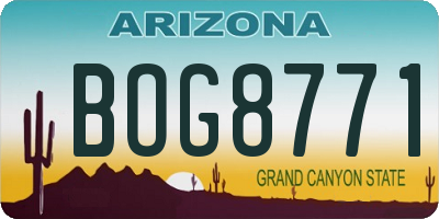 AZ license plate BOG8771