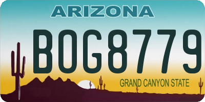 AZ license plate BOG8779