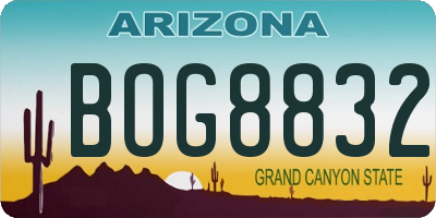 AZ license plate BOG8832