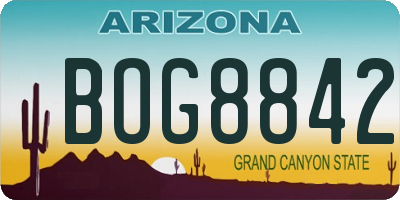 AZ license plate BOG8842