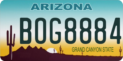 AZ license plate BOG8884
