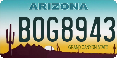 AZ license plate BOG8943
