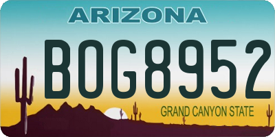 AZ license plate BOG8952