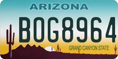 AZ license plate BOG8964