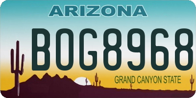 AZ license plate BOG8968