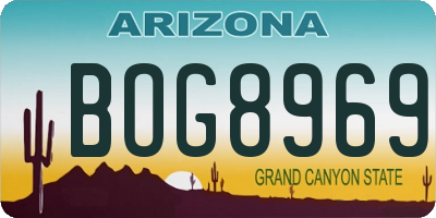 AZ license plate BOG8969