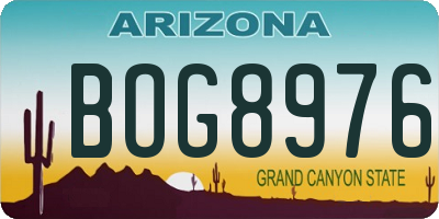 AZ license plate BOG8976