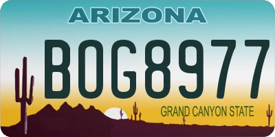AZ license plate BOG8977