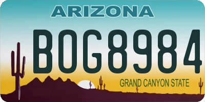AZ license plate BOG8984