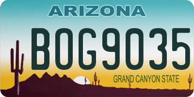 AZ license plate BOG9035