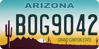 AZ license plate BOG9042