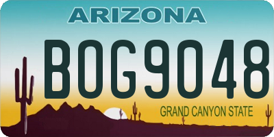 AZ license plate BOG9048