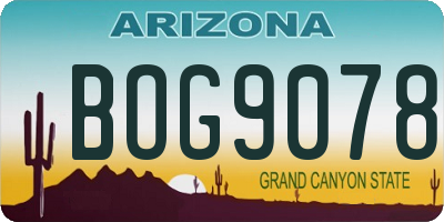 AZ license plate BOG9078