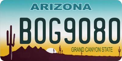 AZ license plate BOG9080