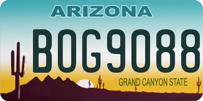 AZ license plate BOG9088