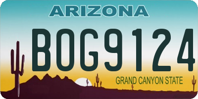 AZ license plate BOG9124