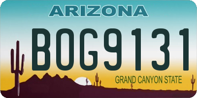 AZ license plate BOG9131