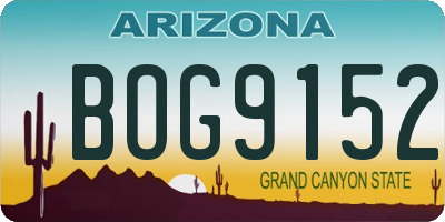 AZ license plate BOG9152