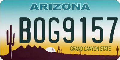 AZ license plate BOG9157