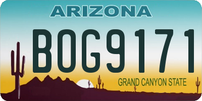 AZ license plate BOG9171