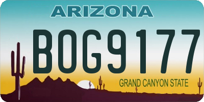 AZ license plate BOG9177