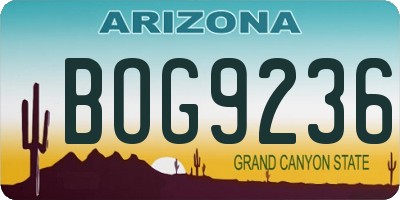 AZ license plate BOG9236
