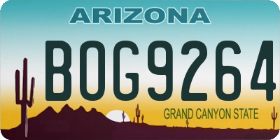 AZ license plate BOG9264