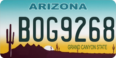 AZ license plate BOG9268