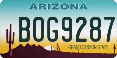 AZ license plate BOG9287