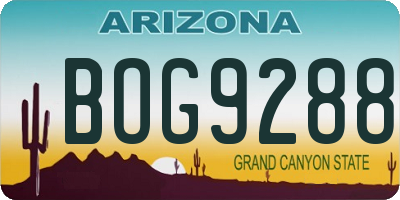 AZ license plate BOG9288