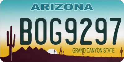 AZ license plate BOG9297