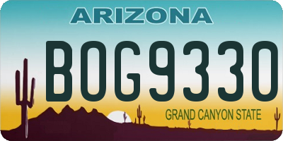 AZ license plate BOG9330