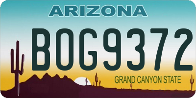AZ license plate BOG9372