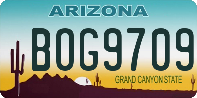 AZ license plate BOG9709