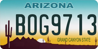 AZ license plate BOG9713