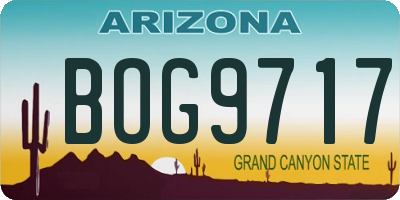 AZ license plate BOG9717