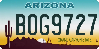 AZ license plate BOG9727