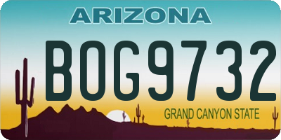 AZ license plate BOG9732