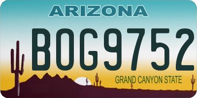 AZ license plate BOG9752